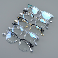 Lunettes unisexes demi-cerclées ovales en titane doré, légères et durables, sans monture, verres de prescription, correction optique pour adultes
