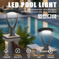 Lampe de poteau extérieure en aluminium moulé sous pression, étanche IP65, haute luminosité, 75W 100W 120W 150W, lumière de jardin LED noire
