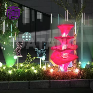 Customized Led <b>Flower</b> <b>Lights</b> Fiberglass Motif <b>Lights</b> In <b>Flower</b> Shape For Garden Landscape Lighting - Product Image 1