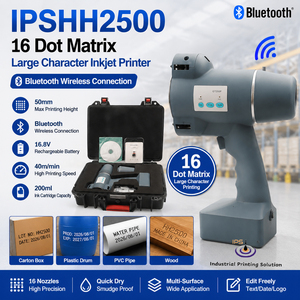 Imprimante portable à jet d'encre IPS-HH2500 pour grands caractères, imprimante portable pour le codage des tuyaux et des cartons, machine d'impression 50 mm - Product Image 1