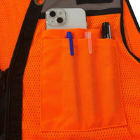 Gilet de sécurité réfléchissant bicolore haute visibilité avec maille respirante et plusieurs poches pour les travailleurs du bâtiment et les équipes de topographie