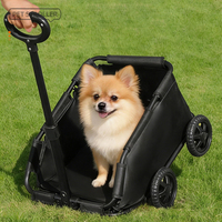 Poussette pliable légère de luxe pour chiens, chats, animaux de compagnie, bébés, pour les voyages, chariot pour petits animaux