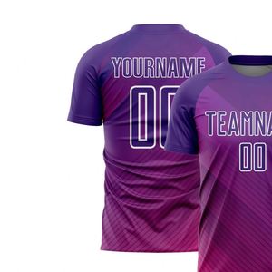 Camiseta de Fútbol de Manga Corta con Degradado Morado, Ligera, Transpirable, de Secado Rápido, para Entrenamiento y Partidos - Product Image 3