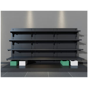 Nuovo negozio scaffalature di Design in metallo nero singolo lato grandi scaffali del supermercato Gondola per il negozio al dettaglio - Product Image 6