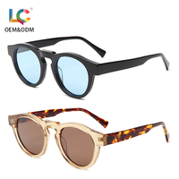Lunettes de soleil rondes en acétate de haute qualité OEM ODM, polarisées UV400, monture fine, design de créateur pour l'Europe et les États-Unis, Gafas De Sol