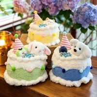 Boneka Kue Macaron Warna-Warni dengan Hiasan Kelinci Anjing, Boneka Kue Ulang Tahun Lembut, Dekorasi Pesta, Grosir, Logo Kustom, Pabrik