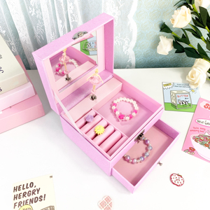 Yiyu Factory Customized Pink Glitter Musical Jewelry <strong>Box</strong> with Drawer Mirror Dancing Ballerina Music <strong>Box</strong> Birthday Christmas Gift - Product Image 2