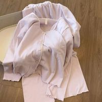 Fabrika Satışı Sonbahar/Kış Kadın Pijama Takımı Düz Renk Japon Kore Tarzı Termal Set Alman Polar Günlük Ev Giysisi