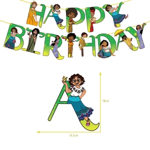 Décoration de fête d'anniversaire thème <span class=keywords><strong>Encanto</strong></span>, maison complète magique, bannière joyeux anniversaire, personnage de dessin animé, ensemble de ballons pour gâteau X4142 - Product Image 4