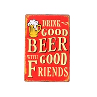 Vintage 30x20cm métal étain signes rétro mur Art fer affiches bière thème café Bar décor à la maison métal artisanat