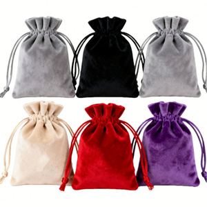 Pochette en velours 7x9cm pour bijoux, vente en gros, personnalisée, petit sac cadeau à cordon pour bagues, colliers, boucles d'oreilles - Product Image 2