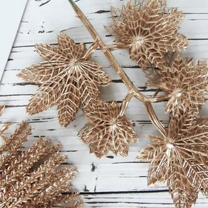 Décoration de mariage en gros, branches de plantes dorées, fleurs suspendues, longue <span class=keywords><strong>tige</strong></span>, herbe dorée, Eucalyptus, tête d'oreille, fleurs artificielles - Product Image 2