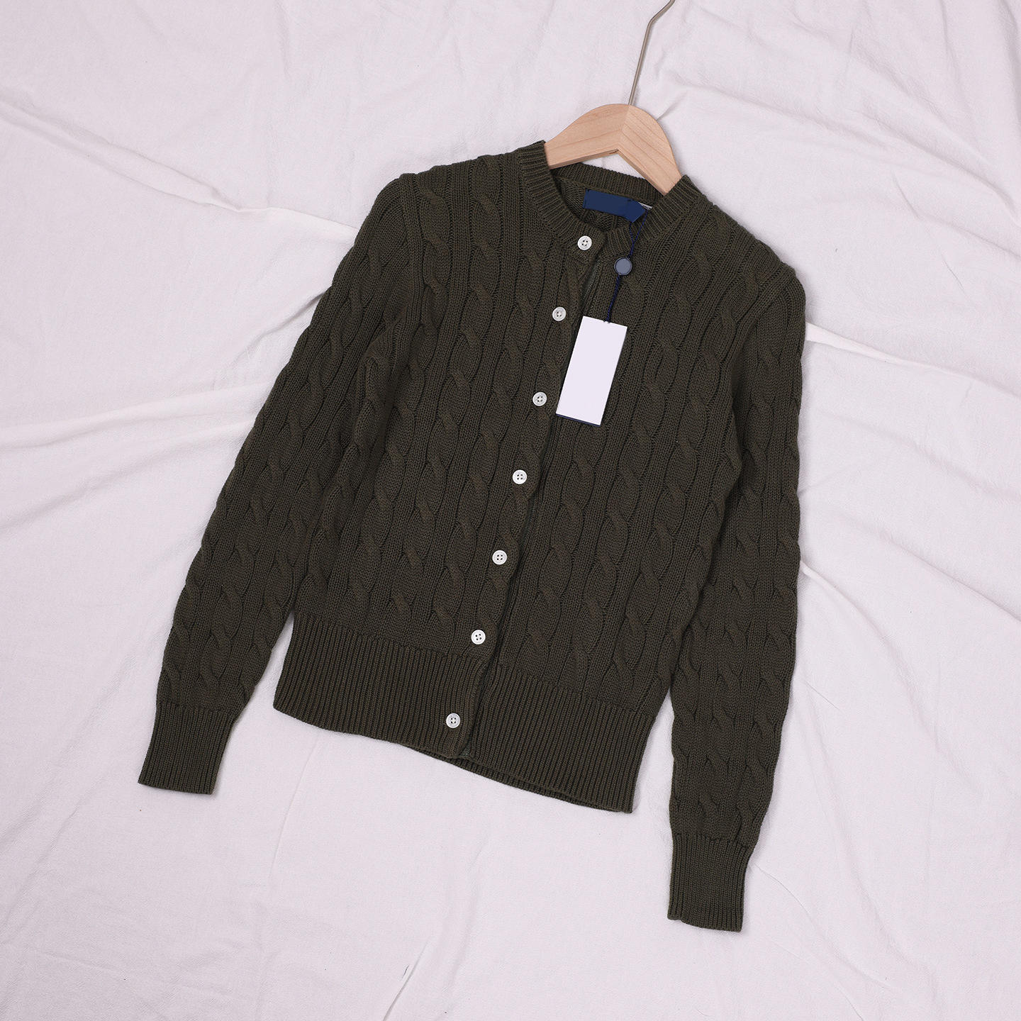 Broderie poney vert olive/orange