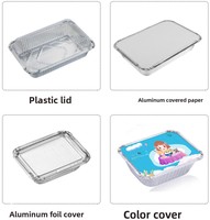 Contenant Alimentaire Jetable Grand Format pour Dinde, Barquettes de Cuisson en Aluminium avec Couvercle en Plastique/Papier Imprimé