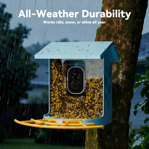 Kim loại <span class=keywords><strong>Bird</strong></span> Feeder với máy ảnh ai chim công nhận năng lượng mặt trời thông báo ngay lập tức tự động Full-HD <span class=keywords><strong>Bird</strong></span> ghi âm - Product Image 3