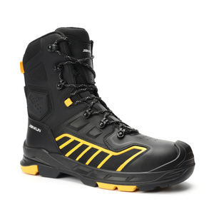 Scarpe antinfortunistiche JIANKUN traspiranti in pelle pieno fiore e TPU stampato, modello alto, per la sicurezza sul lavoro, scarpe protettive industriali da uomo - Product Image 2