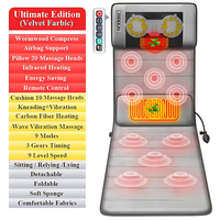 Faltbare Ganzkörper-Massagematte, Heiz- und Vibrationsmassagegerät für Nacken, Schulter, Rücken, Beine, für Zuhause und Auto Geeignet