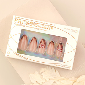 <span class=keywords><strong>Uñas</strong></span> Postizas Acrílicas con Estampado de Leopardo Francés de <span class=keywords><strong>Invierno</strong></span>, Diseño de Perlas y Lazo de Alta Gama, <span class=keywords><strong>Uñas</strong></span> Postizas Medianas en Forma de Almendra para Dedos, Venta al por Mayor - Product Image 3