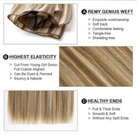 Extensions de cheveux humains russes de qualité supérieure Genius Weft 12A, cuticules brutes alignées, trame coupable sans couture, vente en gros, directement de l'usine