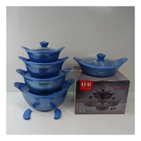 Ensemble de casseroles en granit, marbre noir, aluminium, 12 pièces, antiadhésif