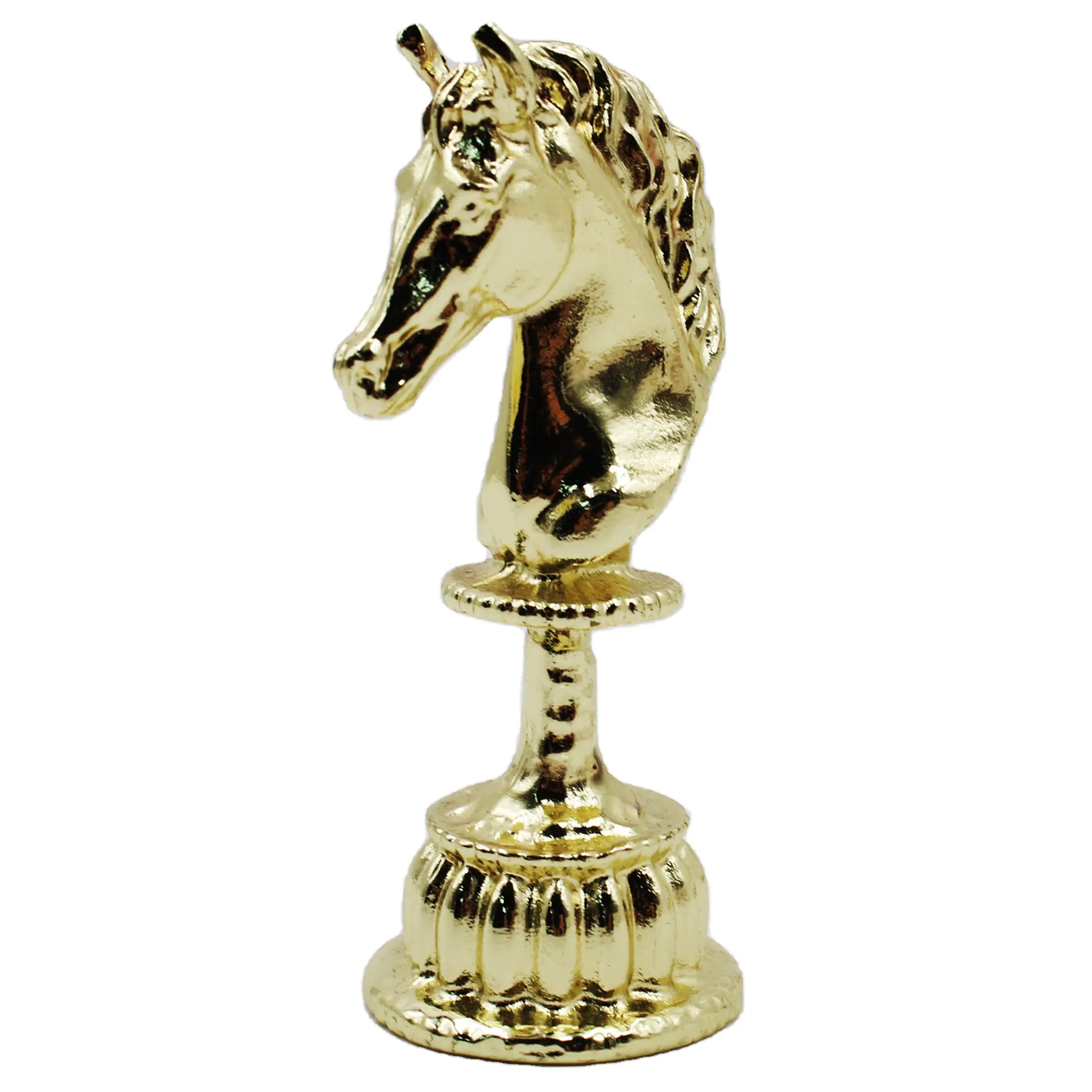 Hoge Kwaliteit Custom 3d Paardenhoofd Figuren Collectible Metal Internationale Schaken Geschenktafel Huisdecoratie Handwerk