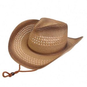 Wholesale Vintage Western Cowboy Straw <b>Hats</b> Outdoor Travel Sun Protection Unisex Foldable Mountaineering Upturned <b>Hat</b> - Product Image 5