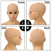 LONGFOR Bonnet de perruque en nylon brun naturel 2 pièces pour femmes, extensible et solide, pour les grandes têtes, bonnet de perruque pour sécuriser le placement des cheveux