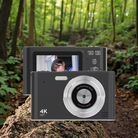 Mini Caméra Vidéo Professionnelle Type Reflex avec Écran 2,4 Pouces Capteur d'Image CMOS 4K Objectif Zoom Compact WiFi pour Enfants