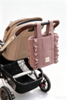 Sac à langer matelassé vertical à volants pour poussette, sac de maman multi-poches, organisateur de couches pour bébé, sac fourre-tout pour les soins quotidiens de bébé en extérieur, personnalisable OEM