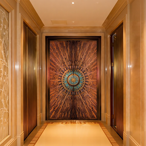 <span class=keywords><strong>Porte</strong></span> <span class=keywords><strong>d</strong></span>'<span class=keywords><strong>entrée</strong></span> <span class=keywords><strong>de</strong></span> villa en cuivre forgé à la main avec incrustation cloisonné, design personnalisé, insonorisée, isolée, avec serrure intelligente, ignifuge et sécurisée - Product Image 6
