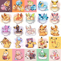 JR Wholesale Populaire Illustration de dessin animé Pokémon Planche d'art Mini briques de cristal carrées colorées Gengar Cartes de collection pour enfants