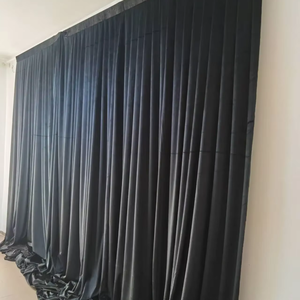 ستارة خلفية من القطيفة السوداء الصلبة المخصصة بمقاس 5 أقدام × 16 قدمًا، قماش ثقيل للحفلات والأعراس - Product Image 3