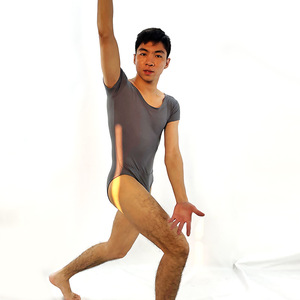 Leotardo de Ballet Negro de Nailon y Elastano de Alta Calidad y Bajo MOQ para Hombre - Product Image 3