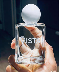 Flacon de parfum de luxe 50 ml en verre transparent, forme carrée avec finition givrée pour bouchon à bille et pulvérisateur à pompe, flacon de parfum rechargeable - Product Image 3