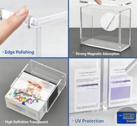 Protecteur de collection TCG en acrylique pliable, portable, résistant aux UV, pré-assemblé, empilable, avec couvercle magnétique