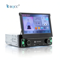 Autoradio universel Android 14 BQCC 1Din, écran rétractable 7 pouces, navigation GPS, FM/RDS/AM/BT, CarPlay, Mirror Link, 1 an