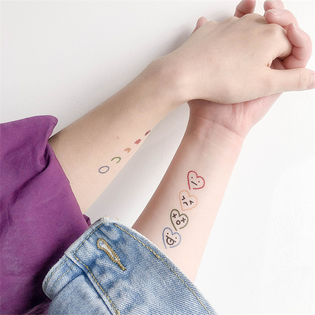 Инс оптовая продажа мультфильм красочные лица украшения переводная вода Поддельные Временные татуировки