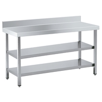 EURAST 1D21552M Table de travail murale pour hôtels et restaurants démontée 1200x550x850mm avec 2 étagères