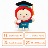 Peluche personnalisée mascotte universitaire OEM ODM, jouet en peluche avec logo scolaire, souvenir promotionnel pour étudiants et anciens étudiants