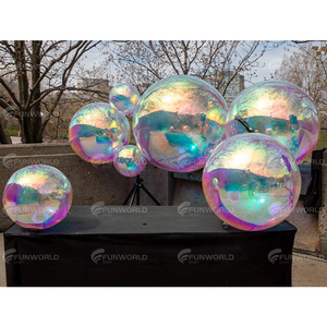 Globo inflable de Navidad para eventos, fiesta, gran burbuja sellada de Pvc brillante, bola iridiscente, esfera metálica, Bola de espejo inflable - Product Image 6