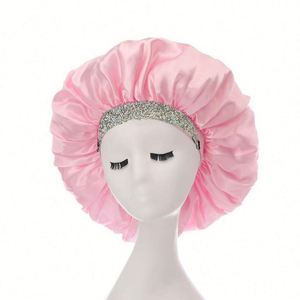 Free Sample Custom Shiny Bling Diamond Satin Rhinestone Bonnet With Logo <b>Glitter</b> Bonnets Promotion Gift - Product Image 1
