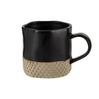 Mug à café en porcelaine rustique fait main avec motif géométrique nordique pour le thé de l'après-midi et l'utilisation en couple