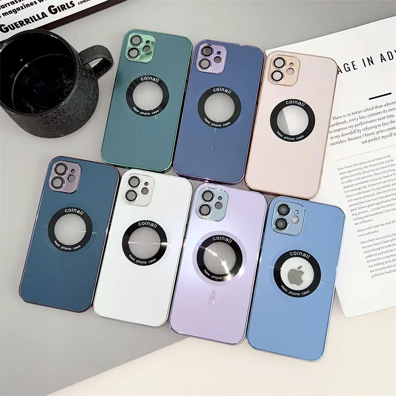 Luxury Magnetic Glass Lens Protection Shockproof Packaged Phone Case For iPhone 15 14 13 12 11 Pro Max Cover