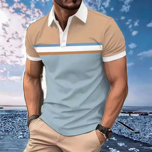 Hommes de haute qualité pour polos Logo personnalisable respirant tricoté manches courtes motif solide plus tailles extra-larges - Product Image 3