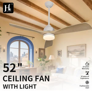 Ventilateur de plafond LED moderne de 52 pouces avec lumière, 3 pales, 6 vitesses, moteur CC, télécommande pour salles à manger et salons - Product Image 3