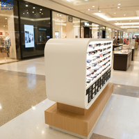 Vitrine optique de luxe sur mesure, accessoires pour présentoir de lunettes de soleil, design intérieur pour magasin d'optique et centre commercial