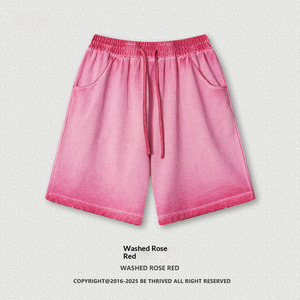 Pantalones cortos casuales de hombre 2026 con efecto lavado y dobladillo invertido, estilo europeo y americano, pantalones deportivos holgados de marca de moda - Product Image 4