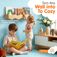 Étagère à livres en bois massif pour chambre d'enfant, étagères flottantes pour chambre d'enfant, étagère murale pour chambre d'enfant, étagère murale pour livres de bébé