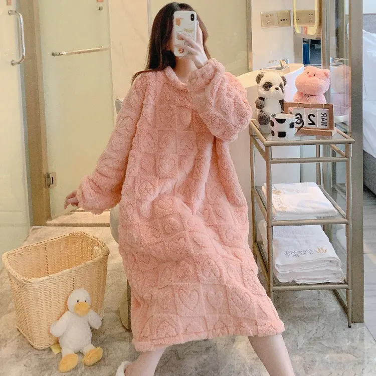 Winter Nachtkleding Loungewear Pyjama Set Plus Size Pijama Flanellen Pillama De Mujer Lange Mouw Pyjama Dames Koreaanse Nachtkleding
