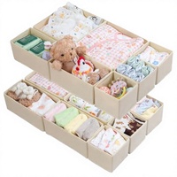 Organisateur de tiroirs 14 pièces compatible avec les tiroirs de commode Malm, boîtes de rangement carrées pliables en plastique, séparateurs pour vêtements